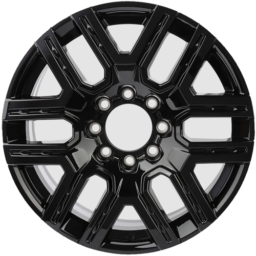 chevrolet chevy silverado 1500 ev 2024-2025 GMC sierra ev 2024-2025 powder coat gloss black 22x9 aluminum wheels or rims. Hollander part number ALYGV111U46, OEM part number 8579996