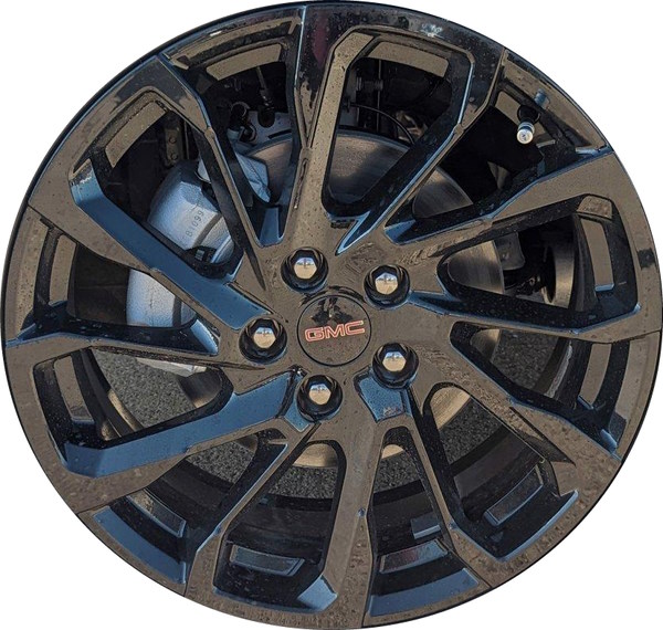 GMC Terrain 2023-2024 black painted 19x7.5 aluminum wheels or rims. Hollander part number ALY95204U46, OEM part number Not Yet Known.