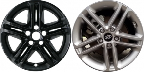 IMP-460BLK Hyundai Santa Fe Black Wheel Skins (Hubcaps/Wheelcovers) 17 Inch Set