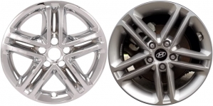 IMP-460X Hyundai Santa Fe Chrome Wheel Skins (Hubcaps/Wheelcovers) 17 Inch Set