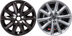 IMP-473BLK Mazda3 Black Wheel Skins (Hubcaps/Wheelcovers) 18 Inch Set