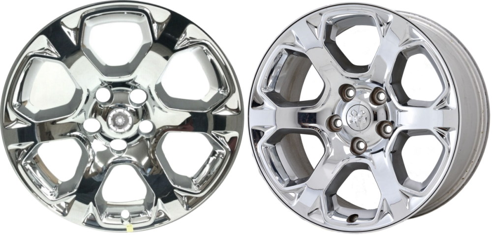 Dodge Ram 1500 2013-2018, Dodge Ram 1500 Classic 2019 Chrome, 6 Spoke, Plastic Hubcaps, Wheel Covers, Wheel Skins, Imposters. Fits 20 Inch Alloy Wheel Pictured to Right. Part Number IMP-803X/2454.