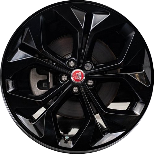 Jaguar E-PACE 2018-2021 black painted 21x8 aluminum wheels or rims. Hollander part number ALY59996, OEM part number J9C2788