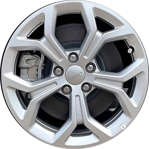 Jeep Compass 2024-2025 powder coat silver 17x7 aluminum wheels or rims. Hollander part number Not Yet Known, OEM part number Not yet Known