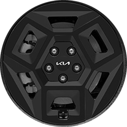 KIA Carnival 2025 powder coat black 17x6.5 aluminum wheels or rims. Hollander part number ALY94046, OEM part number 52910ROZAO