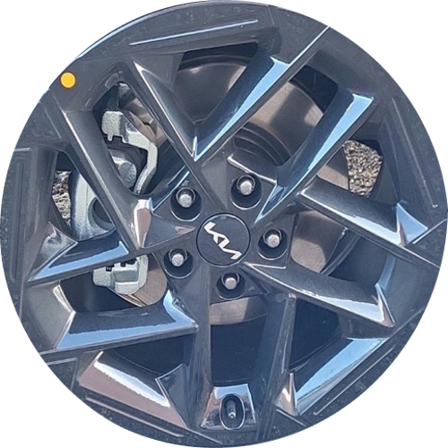 KIA K4 2025 powder coat black 17x7 aluminum wheels or rims. Hollander part number ALYKM005, OEM part number Not Yet Known