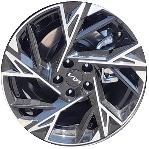 KIA K5 2025 black machined 18x7.5 aluminum wheels or rims. Hollander part number ALY95936, OEM part number 52910-L2780