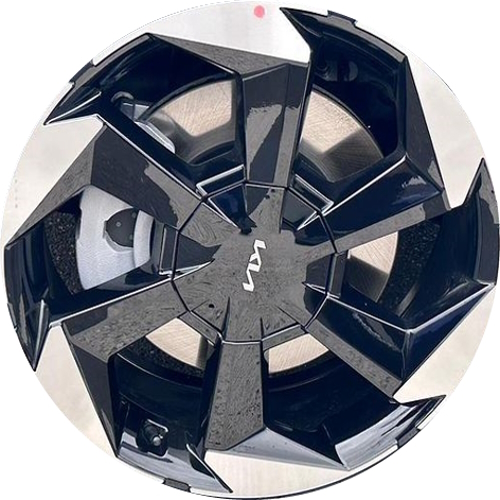 KIA Sorento Hybrid SX 2025 black machined 19x7.5 aluminum wheels or rims. Hollander part number ALY95934, OEM part number 52910-P2730