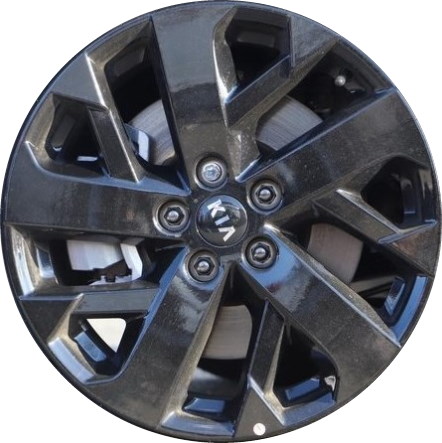KIA Sorento 2021-2023 powder coat black 18x7.5 aluminum wheels or rims. Hollander part number ALY70730/180390, OEM part number 52910-R5230.