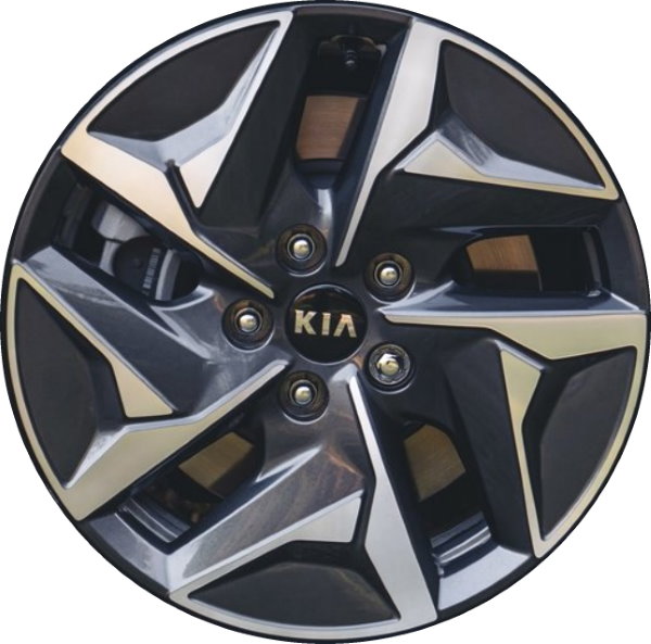 KIA Sorento 2021-2024 charcoal machined 17x7 aluminum wheels or rims. Hollander part number ALY70704/95191, OEM part number 52910-P4110.