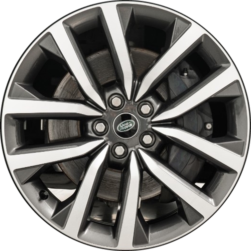 Land Rover Discovery 2021-2024 charcoal machined 21x9.5 aluminum wheels or rims. Hollander part number 72365a, OEM part number LR142063