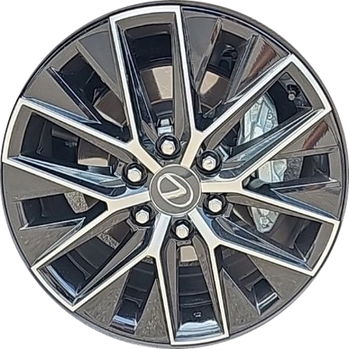 Lexus GX550 2024 black machined 20x7.5 aluminum wheels or rims. Hollander part number 94011, OEM part number Not Yet Known