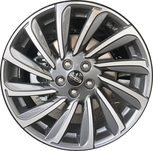 Lincoln Corsair 2023-2024 grey machined 19x7.5 aluminum wheels or rims. Hollander part number ALY10489, OEM part number Not Yet Known.