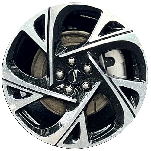 Lincoln Nautilus 2024 black machined 20x8 aluminum wheels or rims. Hollander part number ALY95901U45, OEM part number R2TZ1007J