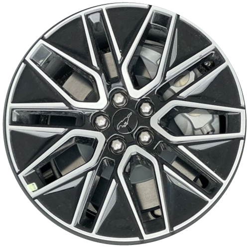 Ford Mustang Mach-E 2024-2025 black machined 19x7.5 aluminum wheels or rims. Hollander part number 10547a 95857, OEM part number RJ8J1007AA