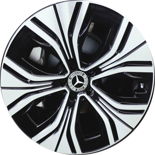 Mercedes-Benz EQE SUV 2023-2024 black machined 20x8.5 aluminum wheels or rims. Hollander part number ALY85897A, OEM part number 29440106007X23