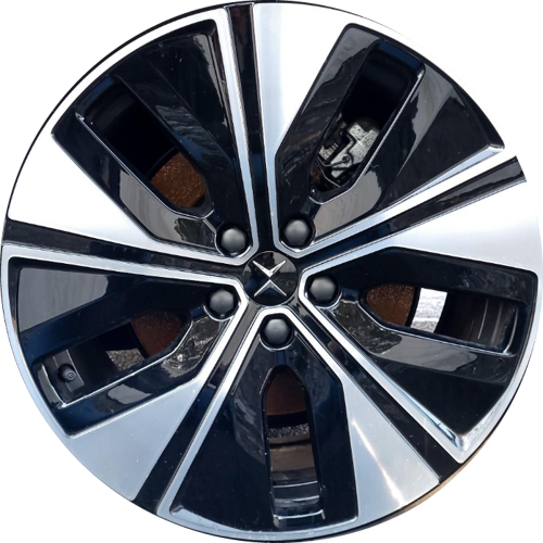 Polestar 2 2022-2024 black machined 19x8 aluminum wheels or rims. Hollander part number 95862, OEM part number 32327781