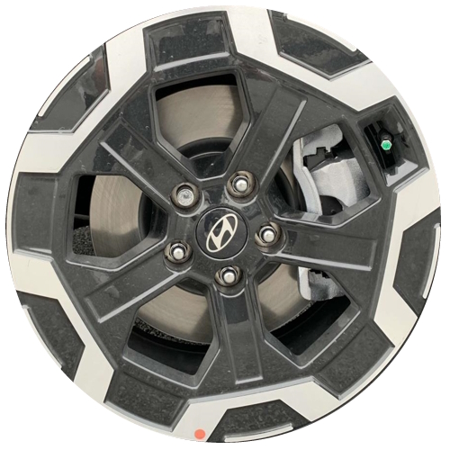 Hyundai Santa Fe 2024 black machined 18X7.5 aluminum wheels or rims. Hollander part number 95929, OEM part number 52910R6110
