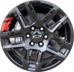 ALY5913U46 Chevrolet Silverado 1500 Wheel/Rim Black Painted w/ Red Stripes #84557637