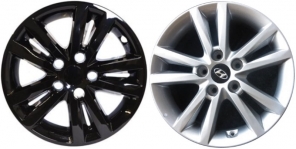 IMP-453BLK Hyundai Sonata Black Wheel Skins (Hubcaps/Wheelcovers) 16 Inch Set