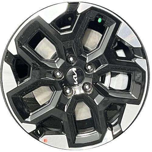 KIA Sorento 2024 black machined 18x7.5 aluminum wheels or rims. Hollander part number ALY95860, OEM part number 52910-P2630