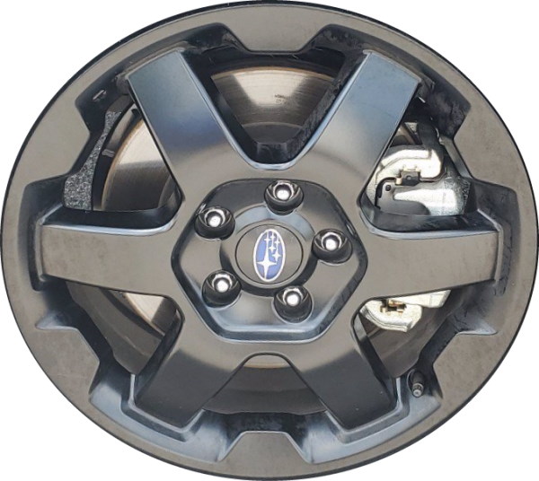 Subaru Outback 2022-2024 powder coat black 17x7 aluminum wheels or rims. Hollander part number 68893, OEM part number 28111AN140, 28111AN24A.