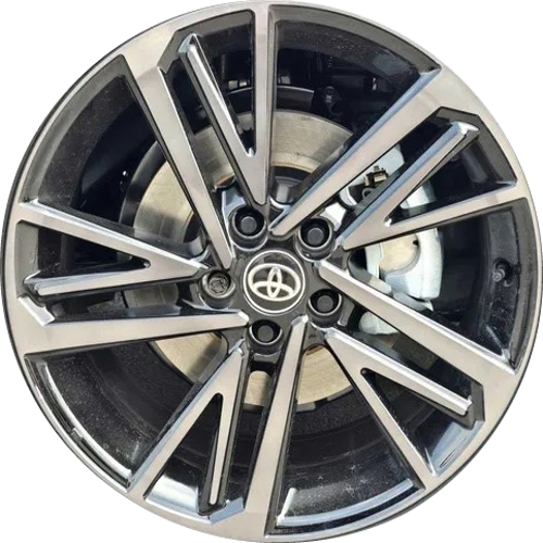 Toyota Camry 2025 black machined Smoked Clearcoat 19x8 aluminum wheels or rims. Hollander part number ALY95975, OEM part number Not Yet Known