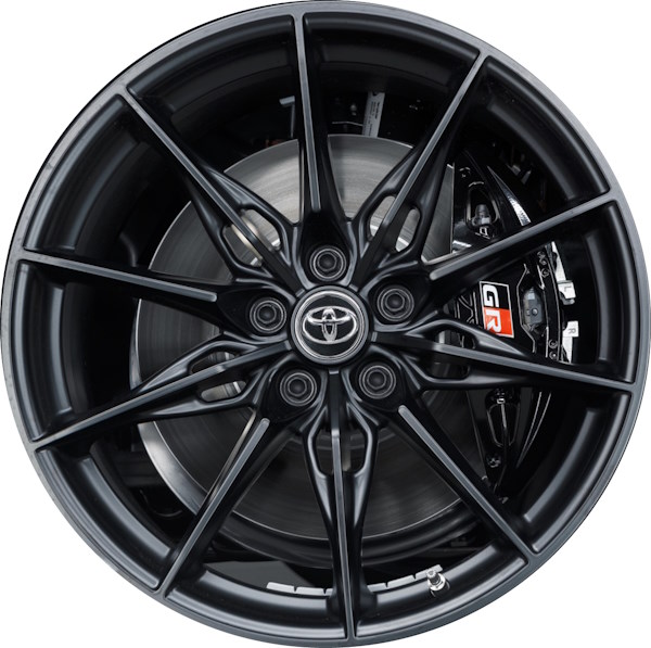 Toyota GR Supra 2024 powder coat black 19x9 aluminum wheels or rims. Hollander part number Not Yet Known, OEM part number Not Yet Known.