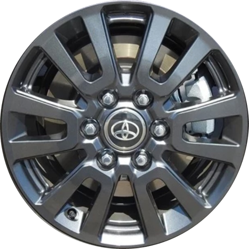 Toyota Land Cruiser 2024 powder coat charcoal 18x7 aluminum wheels or rims. Hollander part number ALY95953, OEM part number Not Yet Known