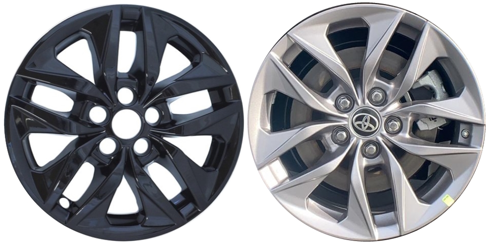 Toyota Sienna 2021-2024 Black, 10 Spoke, Plastic Hubcaps, Wheel Covers, Wheel Skins, Imposters. ONLY Fits 17 Inch Alloy Wheel Pictured. Part Number IMP-478BLK