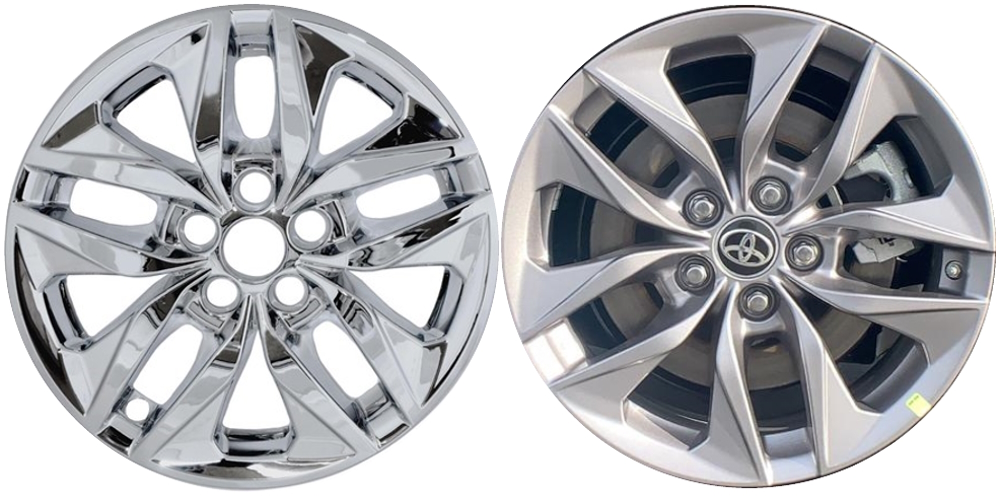 Toyota Sienna 2021-2024 Chrome, 10 Spoke, Plastic Hubcaps, Wheel Covers, Wheel Skins, Imposters. ONLY Fits 17 Inch Alloy Wheel Pictured. Part Number IMP-478X