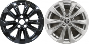 IMP-7722GB Toyota Corolla Cross Black Wheel Skins (Hubcaps/Wheelcovers) 17 Inch Set