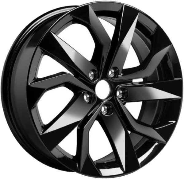 Volkswagen Taos 2022-2024 powder coat black 18x7 aluminum wheels or rims. Hollander part number ALY70102A, OEM part number 2GJ601025HAX1 .