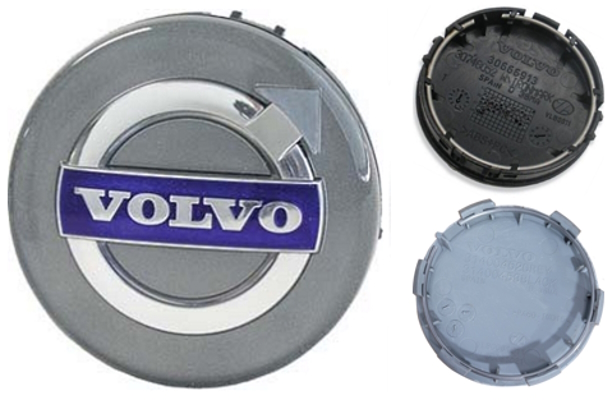 C70301 Volvo V50, V60, V70, XC60, XC70, XC90 OEM Grey Center Cap #30748052