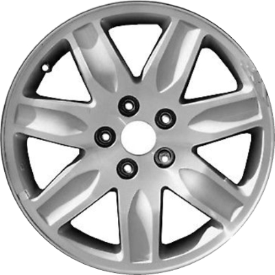 Mitsubishi Galant 2006 powder coat silver 17x7 aluminum wheels or rims. Hollander part number ALY65792U20, OEM part number Not Yet Known.