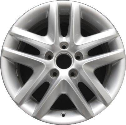 Volkswagen Tiguan 2009-2012 powder coat silver 16x6.5 aluminum wheels or rims. Hollander part number ALY69873, OEM part number 5N06010258Z8.