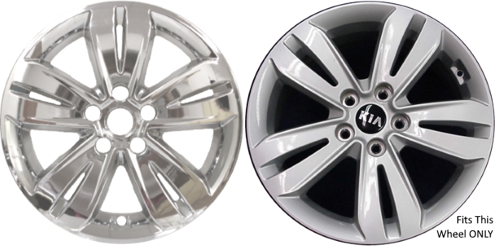 KIA Sportage 2017-2019 Chrome, 5 Double Spoke, Plastic Hubcaps, Wheel Covers, Wheel Skins, Imposters. ONLY Fits 17 Inch Alloy Wheel Pictured. Part Number IMP-7474PC.