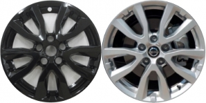 IMP-433BLK/7826GB Nissan Rogue (FWD) Black Wheel Skins (Hubcaps/Wheelcovers) 17 Inch Set