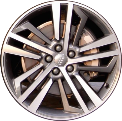 Audi Q5 2018-2020 grey machined 20x8 aluminum wheels or rims. Hollander part number ALY59038U35/59099, OEM part number 80A601025F.