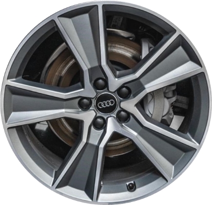 Audi Q5 2019-2021 grey machined 20x8 aluminum wheels or rims. Hollander part number ALY59075, OEM part number 80A601025T.