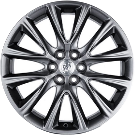 Buick Enclave 2019-2024 powder coat smoked hyper 20x8 aluminum wheels or rims. Hollander part number ALY5852U78/4155, OEM part number 84036539.