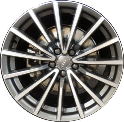 Audi A5 2019-2023 grey machined 19x8.5 aluminum wheels or rims. Hollander part number ALY59074, OEM part number 8W0601025AN.