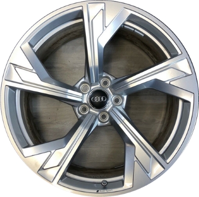 Audi RS5 2019-2023 powder coat silver 20x9 aluminum wheels or rims. Hollander part number ALY59078U20, OEM part number 8W0601025DR.