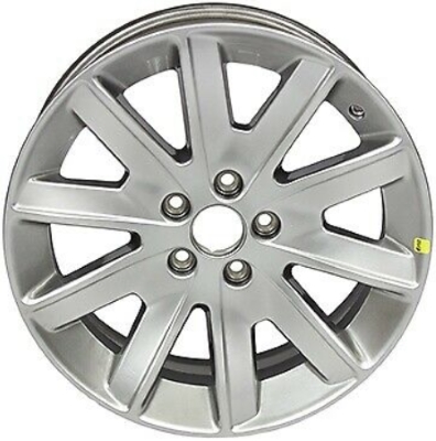 Lincoln MKT 2013-2019 powder coat hyper silver 18x7.5 aluminum wheels or rims. Hollander part number ALY10155HH/3769, OEM part number DE9Z1007E.