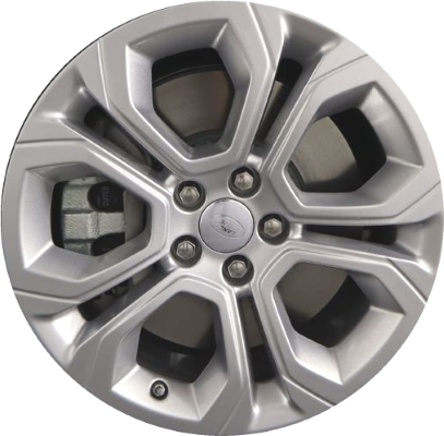 Land Rover Discovery Sport 2020-2023, Range Rover Evoque 2020-2023 powder coat silver 18x8 aluminum wheels or rims. Hollander part number 72335, OEM part number LR114527.