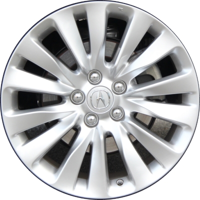 Acura RLX 2014-2017 powder coat silver 19x8 aluminum wheels or rims. Hollander part number ALY71824U20.LS05, OEM part number 42800TY3J01, 42800TY3J00, 42800TY2A90.