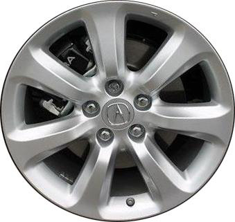 Acura RLX 2014-2016 powder coat silver 18x8 aluminum wheels or rims. Hollander part number ALY71823, OEM part number 42800TY2A80.
