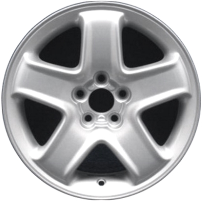 Dodge Stratus 2001-2002 powder coat silver 16x6.5 aluminum wheels or rims. Hollander part number ALY2145U10/B.PS02, OEM part number Not Yet Known.