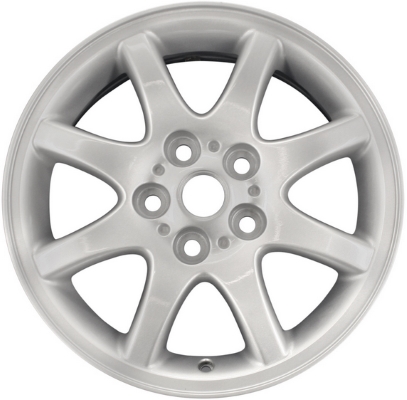 Chrysler Sebring 2001-2002 powder coat silver 16x6 aluminum wheels or rims. Hollander part number ALY2146, OEM part number Not Yet Known.