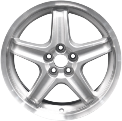Dodge Stratus 2002-2005 powder coat silver w/ machined edge 17x7 aluminum wheels or rims. Hollander part number ALY2174, OEM part number Not Yet Known.
